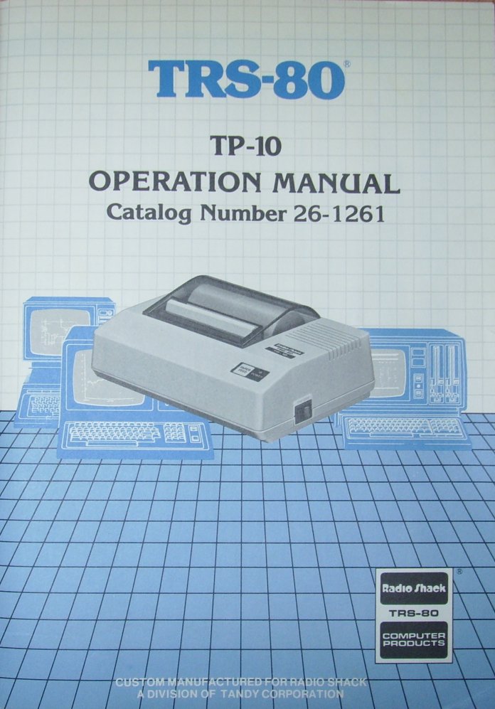 Tandy 64k Colour Computer 2 - TP-10 Thermal Printer Operational Manual
